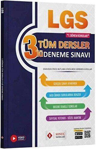 8. Sınıf LGS Tüm Dersler 1. Dönem 3 Deneme - 1