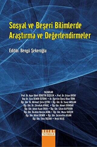 Sosyal Ve Beşeri Bilimlerde Araştırma Ve Değerlendirmeler - 1