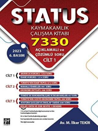 STATUS Kaymakamlık Çalışma Kitabı 7330 Açıklamalı ve Çözümlü Soru 3 Cilt - 1