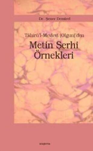 Tahirü`l-Mevlevi Olgun`den Metin Şerhi Örnekleri - 1