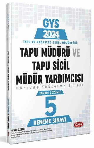 Tapu Müdürü - Tapu Sicil Müdür Yardımcısı GYS Tamamı Çözümlü 5 Deneme Sınavı - 1