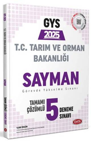 Tarım ve Orman Bakanlığı Sayman GYS Tamamı Çözümlü 5 Deneme Sınavı - 1