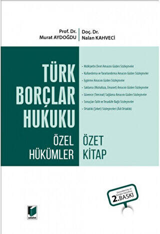 Türk Borçlar Hukuku Özel Hükümler Özet Kitap - 1