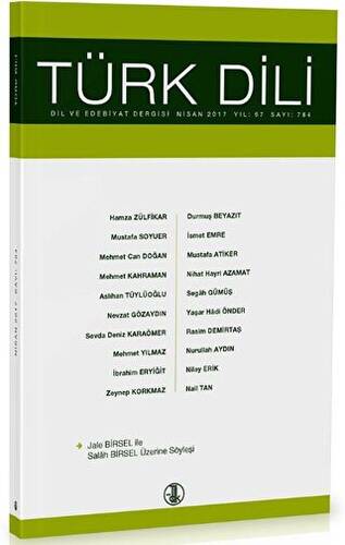Türk Dili Dergisi Sayı: 784 Yıl: 67 Nisan 2017 - 1