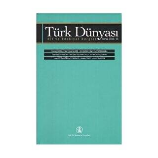 Türk Dünyası Dil ve Edebiyat Dergisi Sayı: 25 - 1