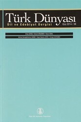Türk Dünyası Dil ve Edebiyat Dergisi Sayı: 38 Güz 2014 - 1