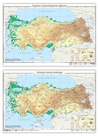 Türkiye Fiziki Haritası Yazılabilir Silinebilir - 1