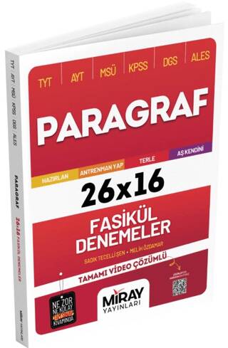 TYT AYT MSÜ KPSS DGS ALES Paragraf 26x16 Fasikül Denemeler - 1