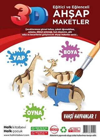 Vahşi Hayvanlar 1 Ahşap Maket - 1