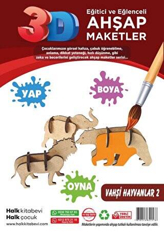 Vahşi Hayvanlar 2 Ahşap Maket - 1