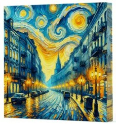 Van Gogh 7 Yıldızlı Gece - Çizgisiz Yan Boyamalı Defter - 1