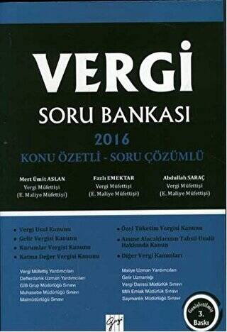 Vergi Soru Bankası 2016 - Konu Özetli Soru Çözümlü - 1