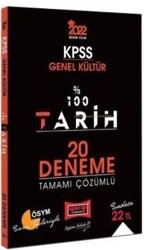 Yargı Yayınları 2022 KPSS Genel Kültür %100 Tarih Tamamı Çözümlü 20 Deneme - 1