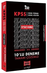 Yargı Yayınları 2022 KPSS GY GK 10`SUZ Olmaz Tamamı Çözümlü 10`lu Deneme - 1