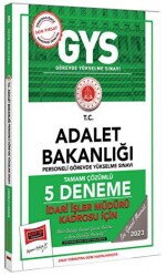 Yargı Yayınları 2023 Adalet Bakanlığı GYS İdari İşler Kadrosu İçin Tamamı Çözümlü 5 Deneme - 1