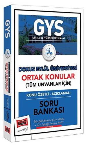 Yargı Yayınları GYS Dokuz Eylül Üniversitesi Ortak Konular Konu Özetli - Açıklamalı Soru Bankası - 1