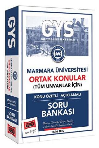 Yargı Yayınları GYS Marmara Üniversitesi Görevde Yükselme ve Ünvan Değişikliğine Yönelik Ortak Konular Tüm Ünvanlar İçin Konu Özetli Açıklamalı Soru Bankası - 1