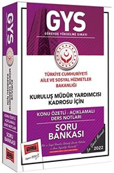 Yargı Yayınları GYS T.C. Aile ve Sosyal Hizmetler Bakanlığı Kuruluş Müdür Yardımcısı Kadrosu İçin Konu Özetli Açıklamalı Soru Bankası - 1