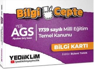 Yediiklim Yayınları MEB AGS Bilgi Cepte 1739 Sayılı Milli Eğitim Temel Kanunu Bilgi Kartı Soru-Cevap - 1