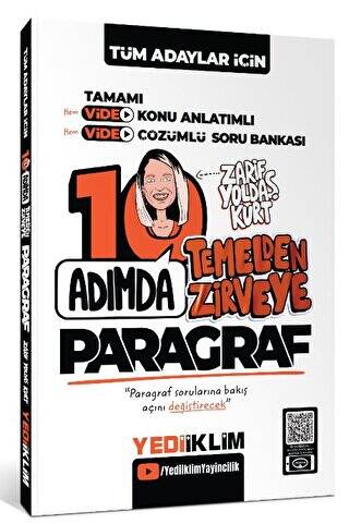 Tüm Adaylar İçin 10 Adımda Paragraf Video Konu Anlatımlı ve Video Çözümlü Soru Bankası - 1