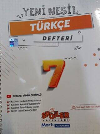 Yeni Nesil 7. Sınıf Türkçe Defter - 1