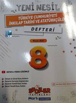 Yeni Nesil 8. Sınıf Türkiye Cumhuriyeti İnkılap Tarihi ve Atatürkçülük Defter - 1