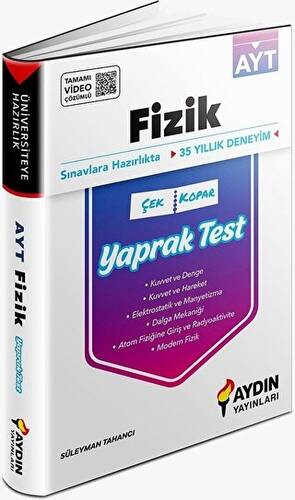 YKS AYT Fizik Çek Kopar Yaprak Test Video Çözümlü - 1