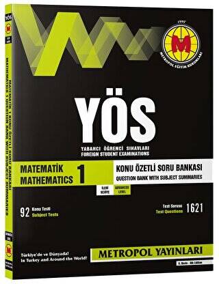 YÖS Matematik 1 İleri Seviye Konu Özetli Soru Bankası - 1